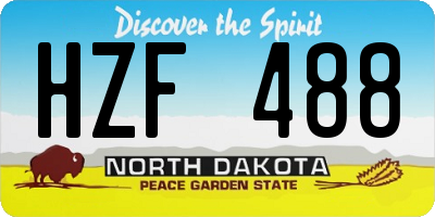 ND license plate HZF488