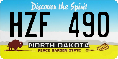 ND license plate HZF490