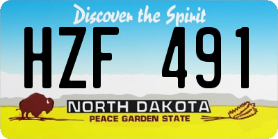 ND license plate HZF491