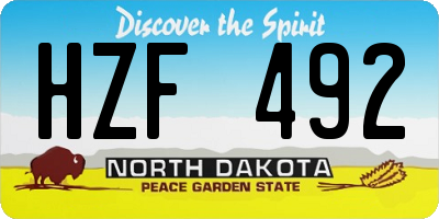 ND license plate HZF492