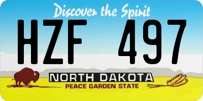 ND license plate HZF497