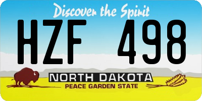ND license plate HZF498
