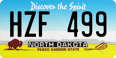 ND license plate HZF499