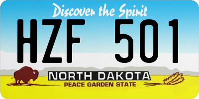 ND license plate HZF501
