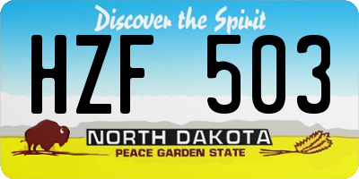 ND license plate HZF503