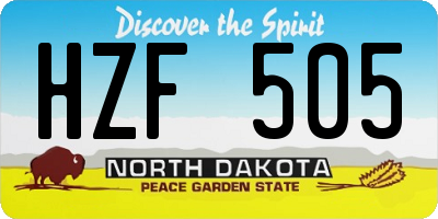 ND license plate HZF505