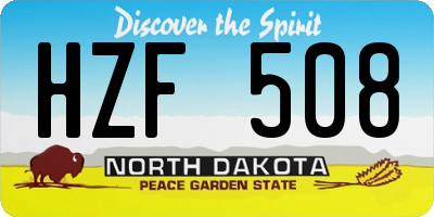 ND license plate HZF508