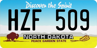 ND license plate HZF509