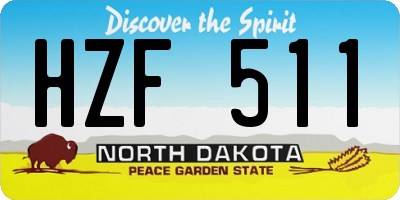 ND license plate HZF511