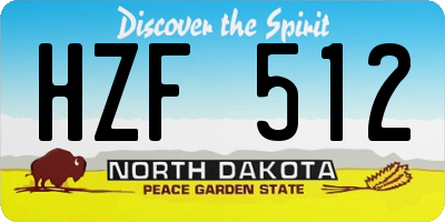 ND license plate HZF512