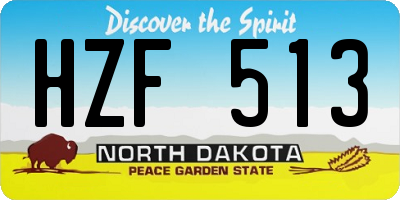 ND license plate HZF513