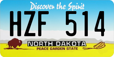 ND license plate HZF514