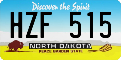 ND license plate HZF515