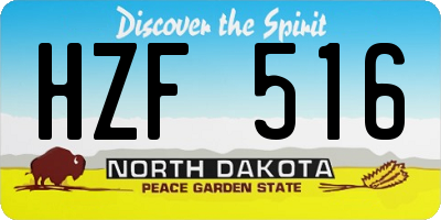 ND license plate HZF516