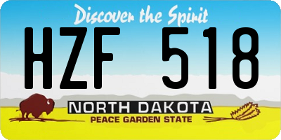 ND license plate HZF518