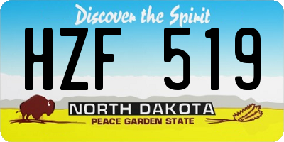 ND license plate HZF519