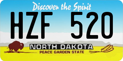 ND license plate HZF520