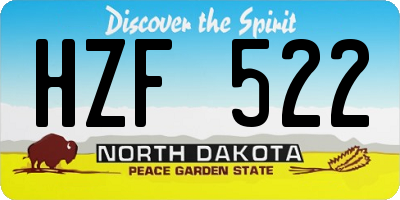 ND license plate HZF522