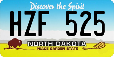 ND license plate HZF525