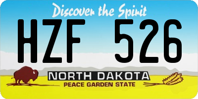 ND license plate HZF526