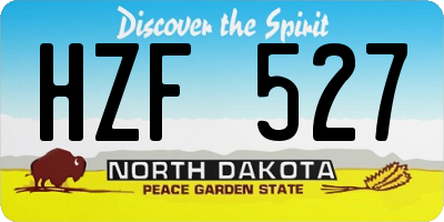 ND license plate HZF527