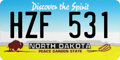ND license plate HZF531