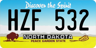 ND license plate HZF532