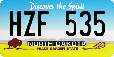 ND license plate HZF535