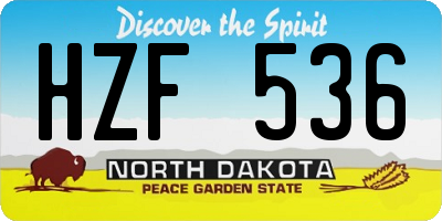 ND license plate HZF536
