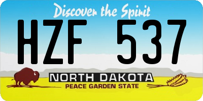 ND license plate HZF537