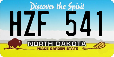 ND license plate HZF541