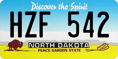 ND license plate HZF542