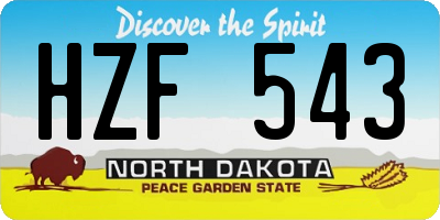 ND license plate HZF543