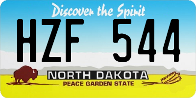 ND license plate HZF544