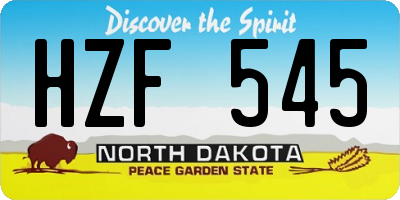 ND license plate HZF545