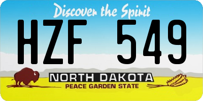 ND license plate HZF549