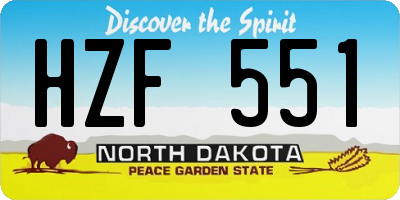 ND license plate HZF551