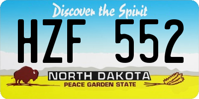 ND license plate HZF552