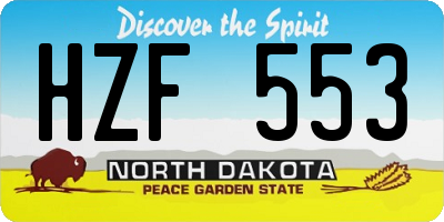 ND license plate HZF553