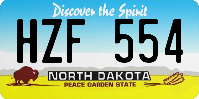 ND license plate HZF554