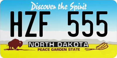 ND license plate HZF555