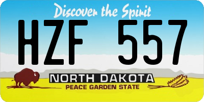 ND license plate HZF557