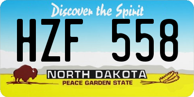 ND license plate HZF558