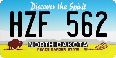 ND license plate HZF562