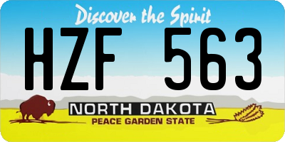 ND license plate HZF563