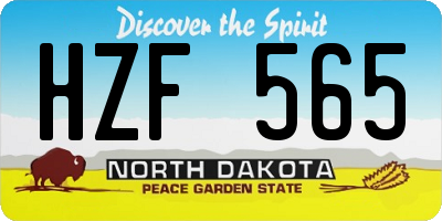 ND license plate HZF565