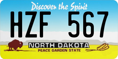 ND license plate HZF567