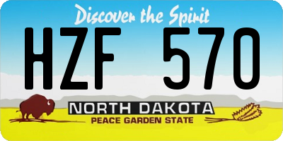 ND license plate HZF570