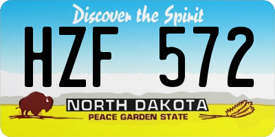 ND license plate HZF572
