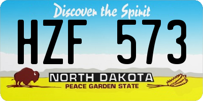 ND license plate HZF573
